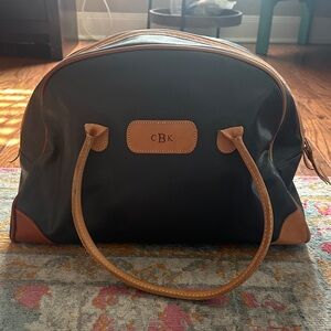 Jon Hart Vintage Traveler Overnight Bag – Charcoal Vinyl & Natural Leather